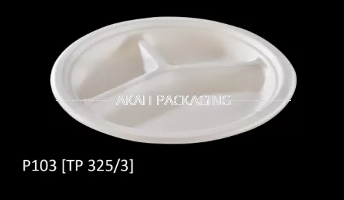 10” 3 COMPARTMENT BAGASSE PLATE - P103 [TP 325/3]