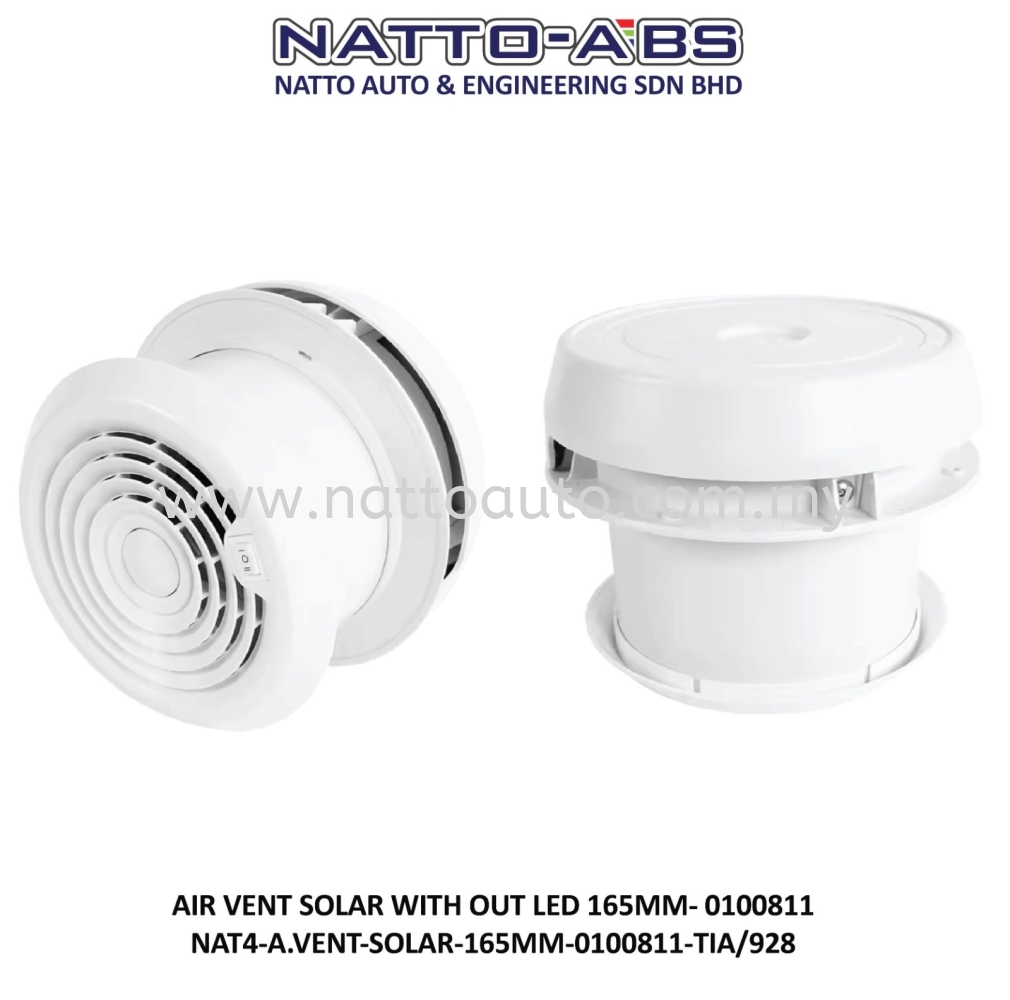 Air Vent Solar Without LED 165mm-0100811