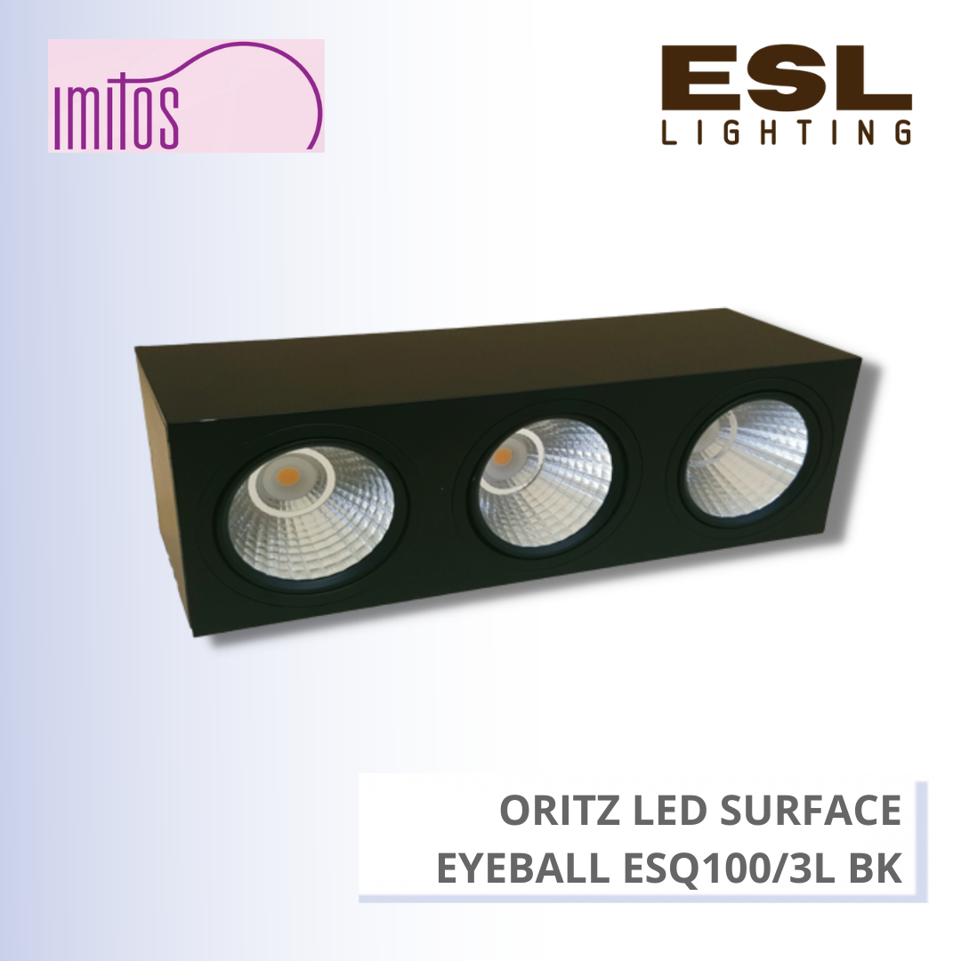 IMITOS ORITZ LED SURFACE EYEBALL ESQ100/3L BK 3x15W