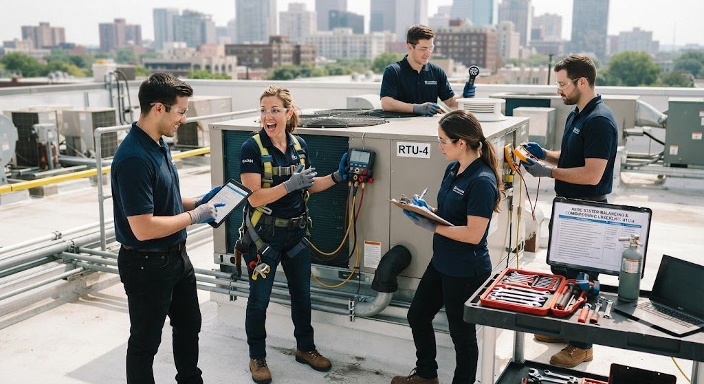 HVAC system balancing and commissioning
