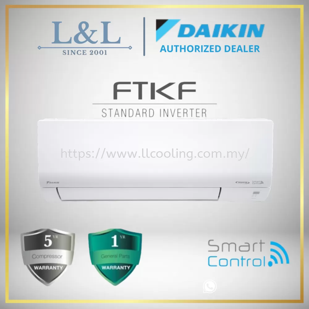 Daikin FTK-F Series Premium Standard Inverter Air Conditioner  (1HP/1.5HP/2HP/2.5HP) (FTKF25B/FTKF35B/FTKF50B/FTKF71B)