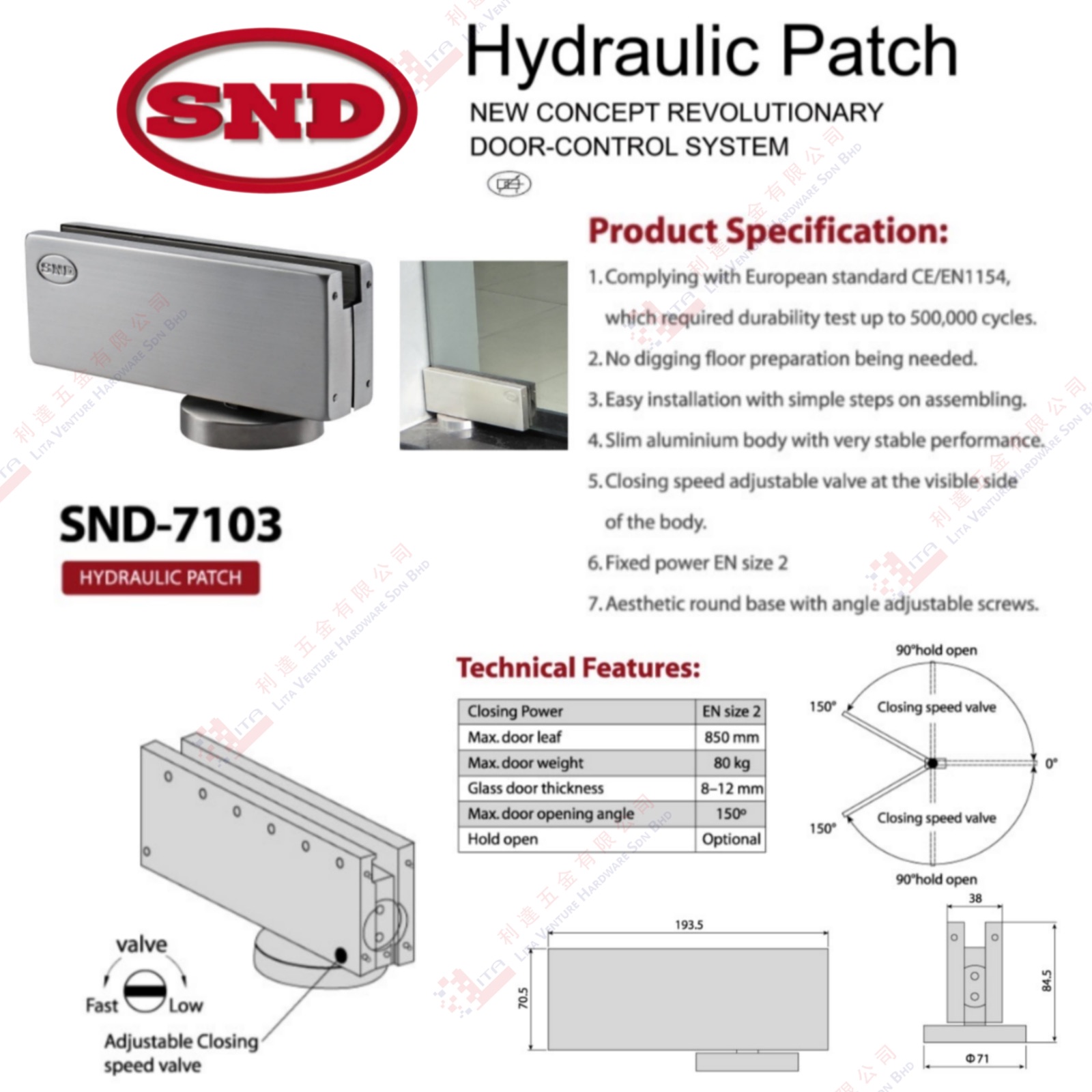 SND BRAND HYDRAULIC PATCH - SND7103