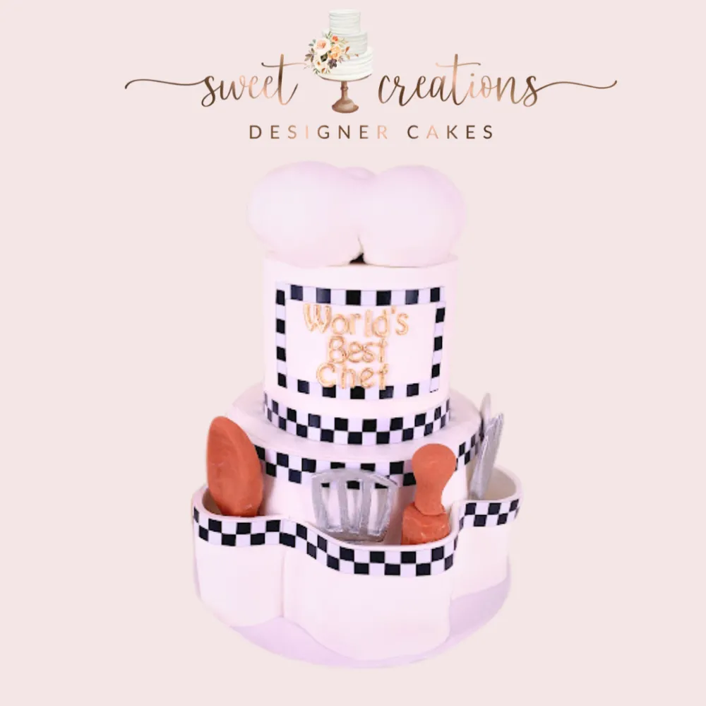 2 Tiers Chef Series - Congrats! My Chef! ( Fondant cake)