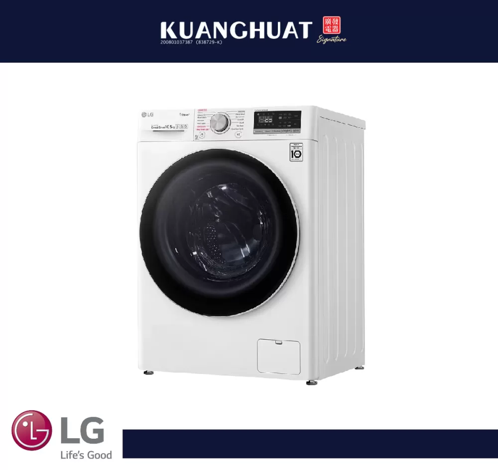 LG 10.5kg Front Load Washing Machine with AI Direct Drive™ and Steam™ FV1450S4W