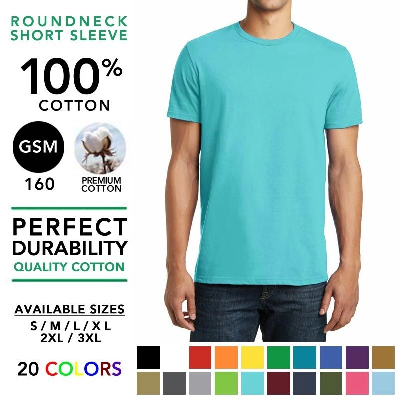 Cotton 160GSM Round Neck T-Shirt Plain Tee