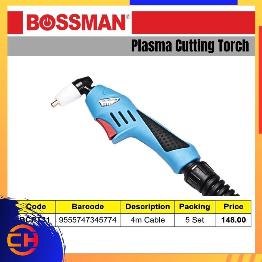 BOSSMAN TIG & PLASMA TORCH BCPT31 Plasma Cutting Torch PT-31 series, M16 x 1.5mm, Air-Cooled