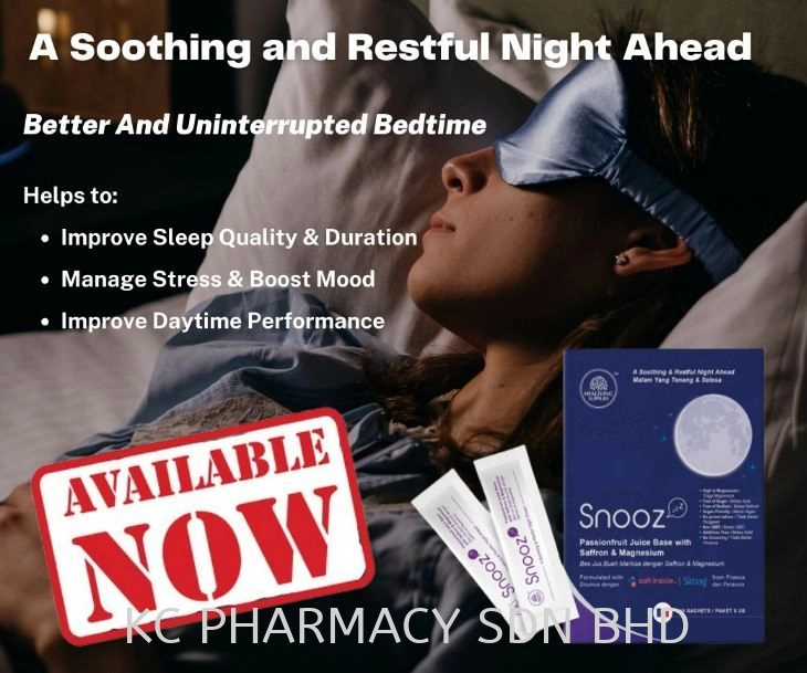 (HOT NEW PRODUCT ) SNOOZ for better sleep 30X3G (Saffron Stigma extract & Marine Magnesium)/Insomnia/Stress/Tidur