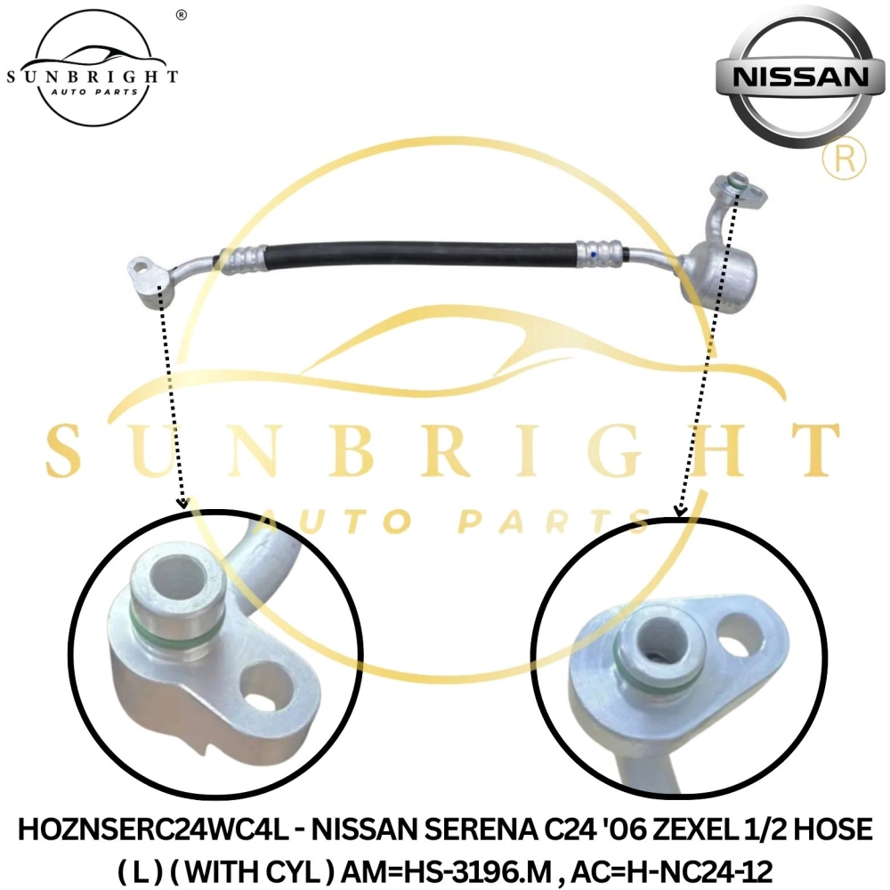 HOZNSERC24WC4L - NISSAN SERENA C24 '06 ZEXEL 1/2 HOSE ( L ) ( WITH CYL ) AM=HS-3196.M , AC=H-NC24-12