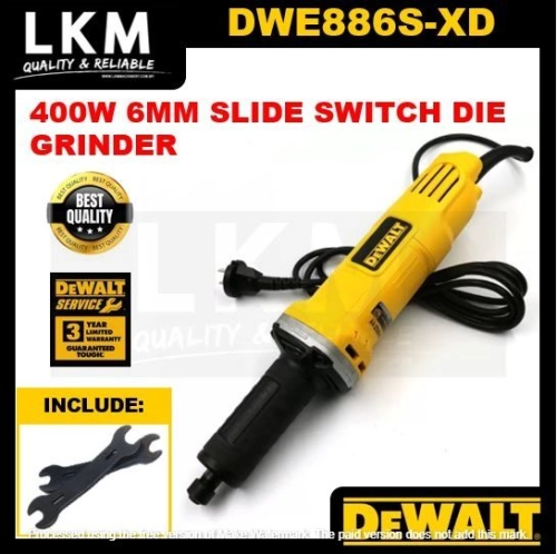 DEWALT DWE886S-XD 400W 6MM SLIDE SWITCH DIE GRINDER