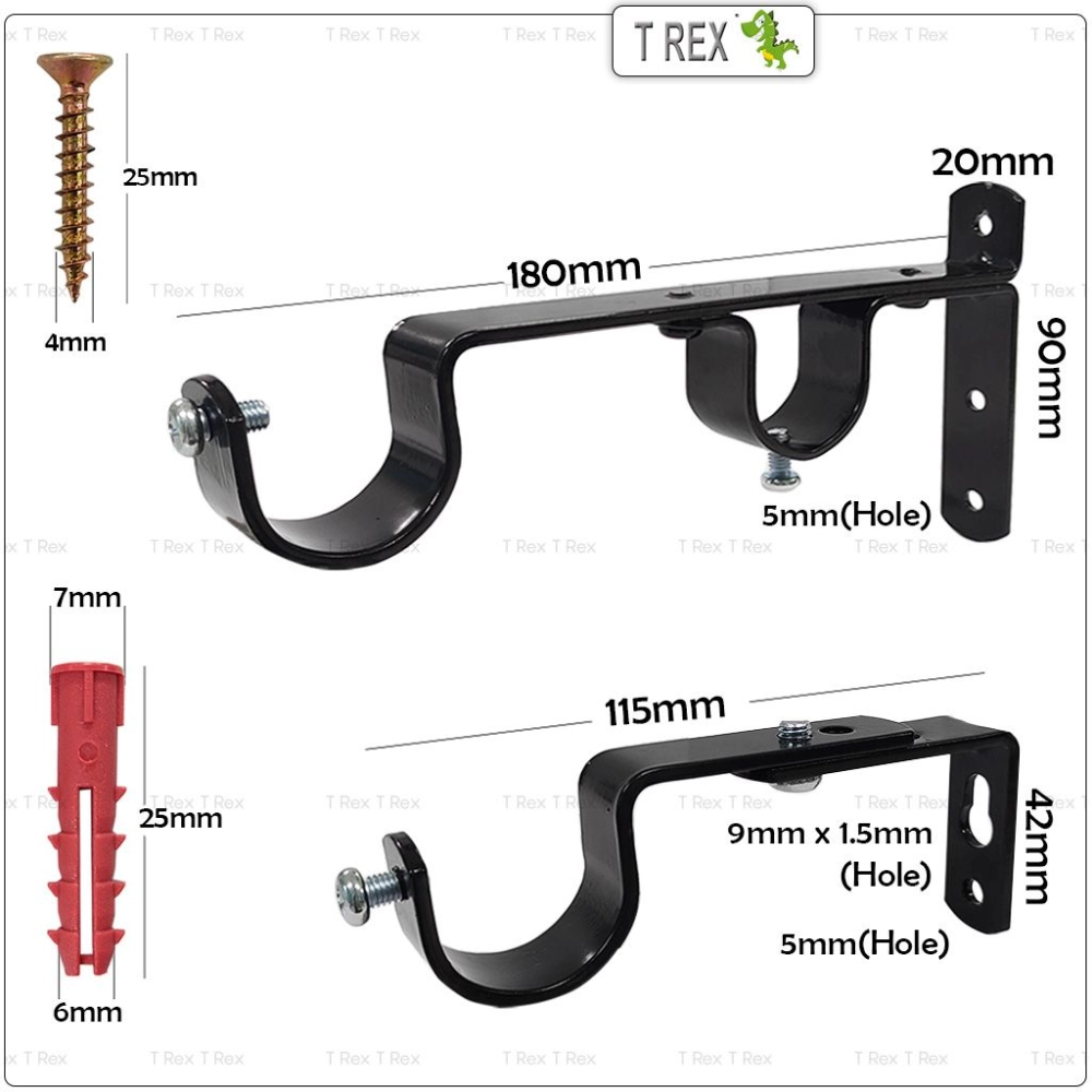 T Rex DIY Missol Curtain Rod Hanging Bracket