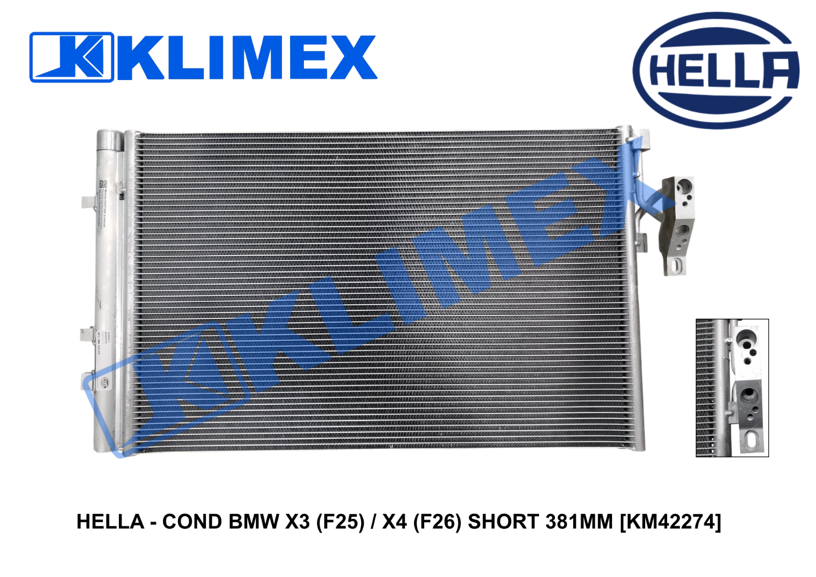 HELLA - COND BMW X3 (F25) _ X4 (F26) SHORT 381MM [KM42274]