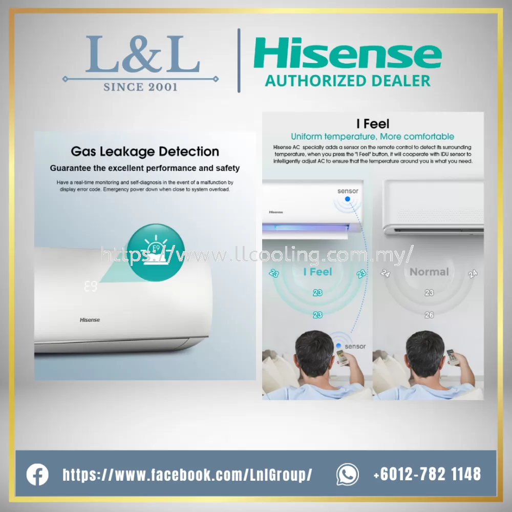 Hisense KAGS Series Standard Inverter Air Conditioner (1HP/1.5HP/2HP/2.5HP) (AI10KAGS/AI13KAGS/AI20KAGS/AI25KAGS)