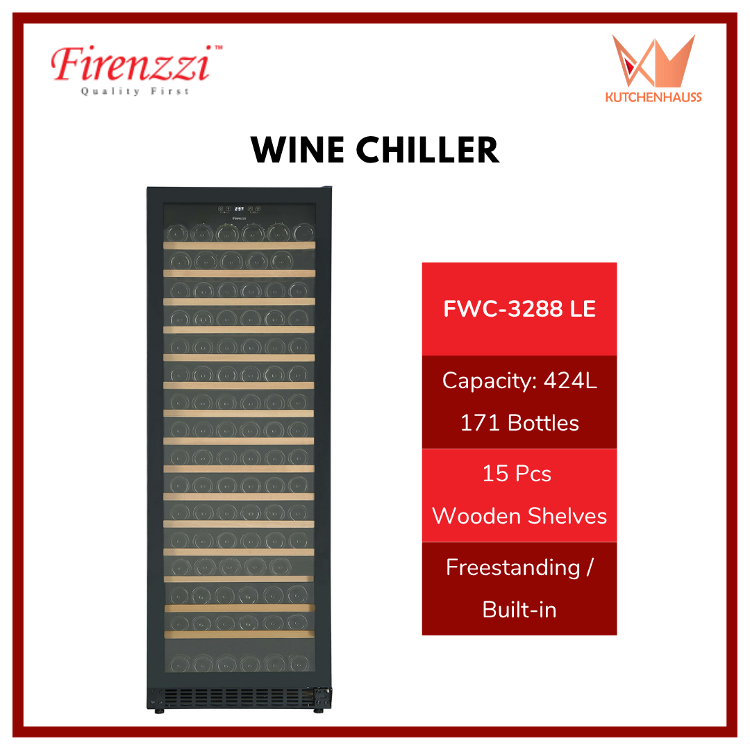 FIRENZZI - 424L Freestanding / Built-in Wine Chiller (171 Bottles) | FWC-3288 LE