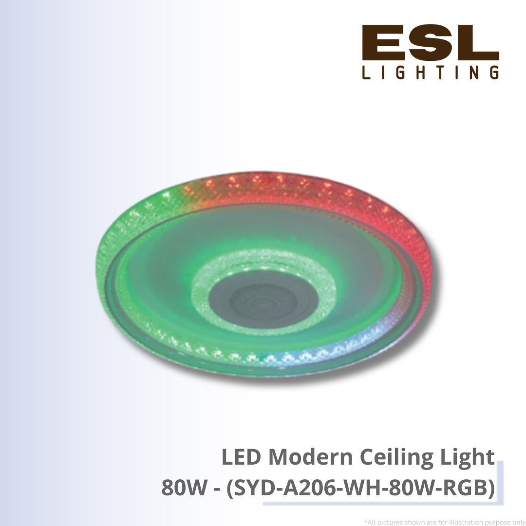 LED Modern Ceiling Light 80W - SYD-A206-WH-80W-RGB