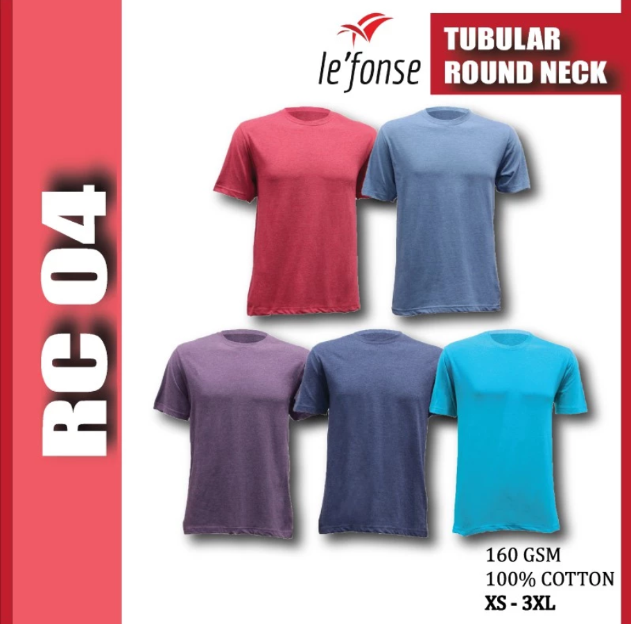 LEFONSE Heather 100% Cotton Round Neck Melange T-shirt Unisex RC04
