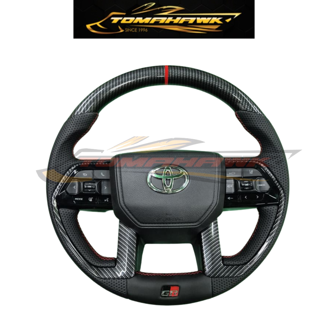 Toyota Tundra GR Steering Wheel Carbon Look Leather with Airbag Fits Toyota