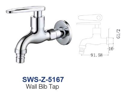 SWS-Z-5167  Wall Bib Tap - ZINC ALLOY
