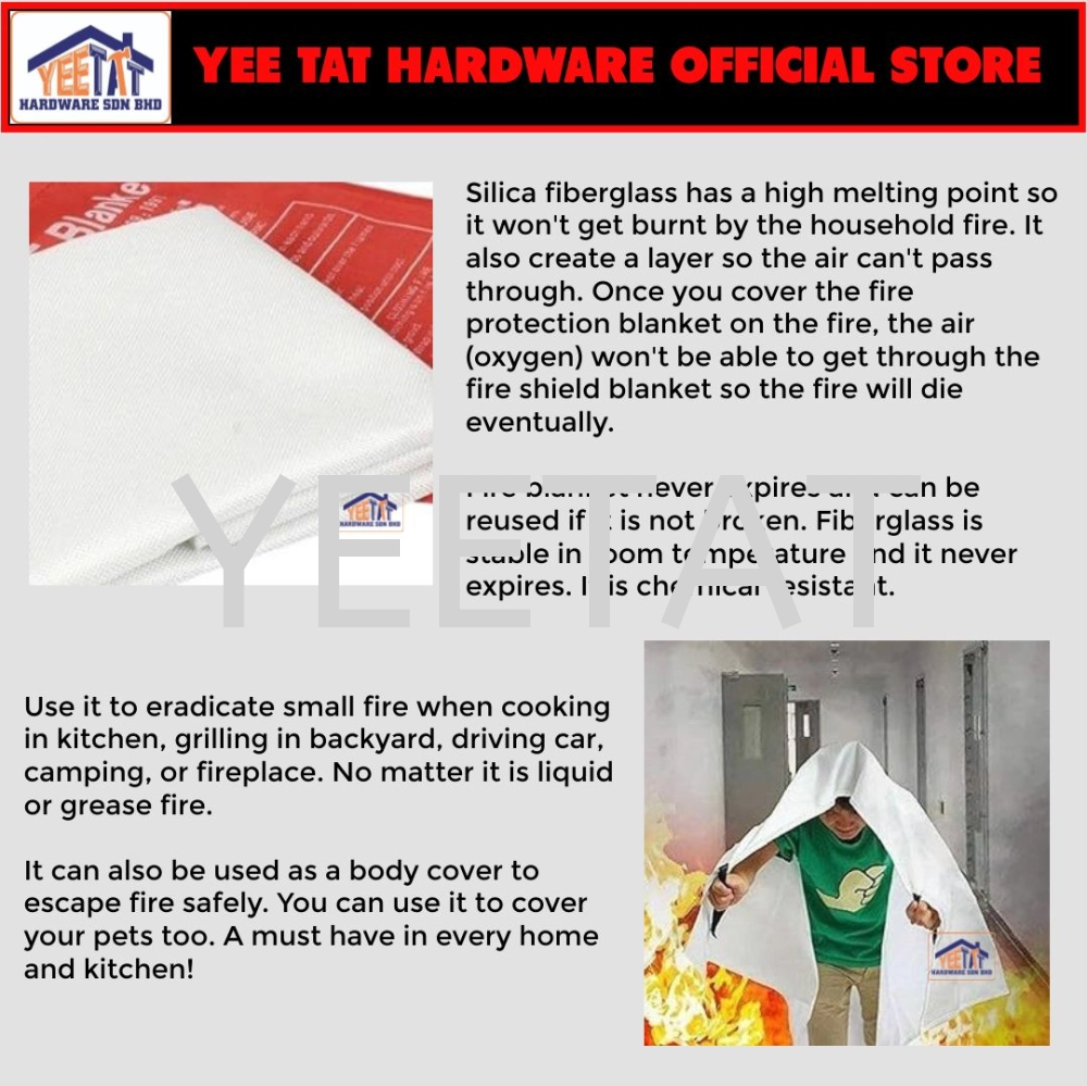 DO SAFE FIRE BLANKET FOR EMERGENCY USE (1.2m x 1.8m)