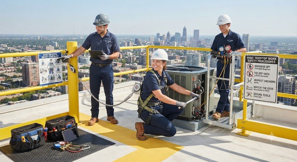 HVAC rooftop work safety procedures
