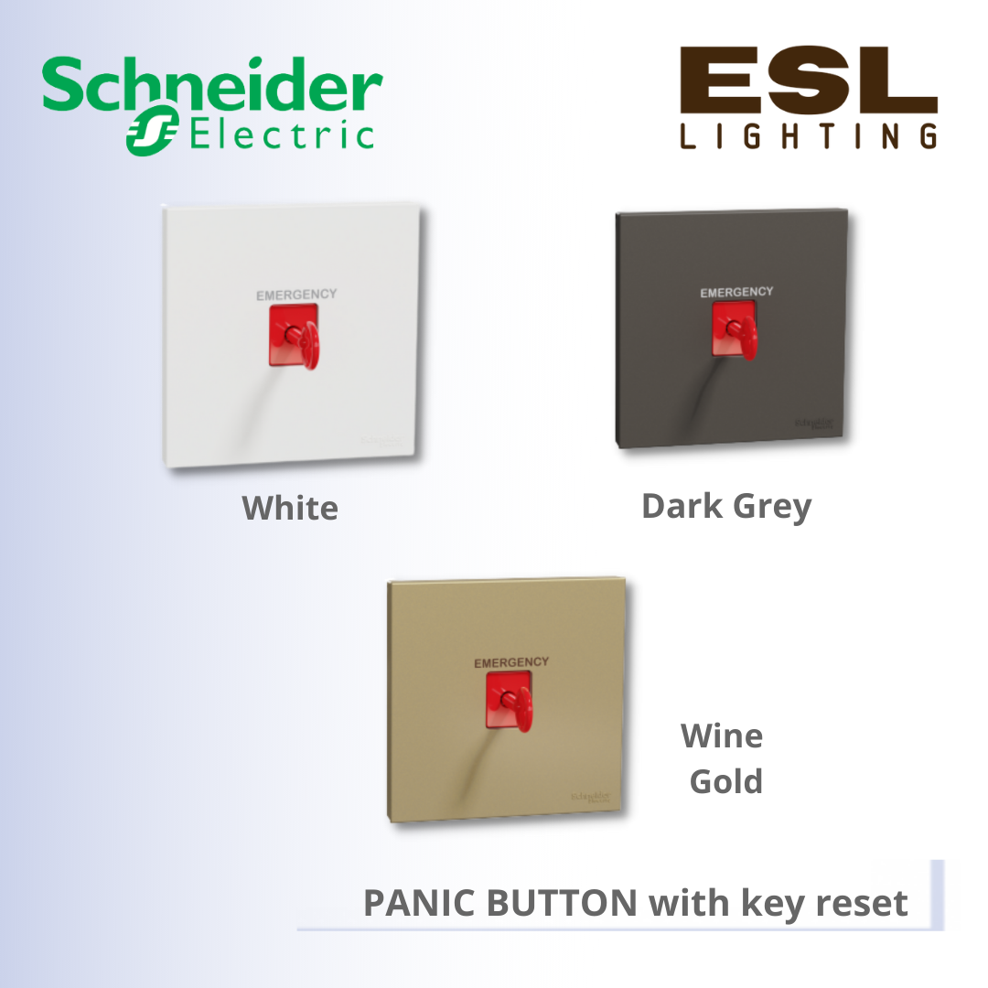 SCHNEIDER AvatarOn C PANIC BUTTON with key reset - E8731KPB_WE E8731KPB_WG E8731KPB_DG