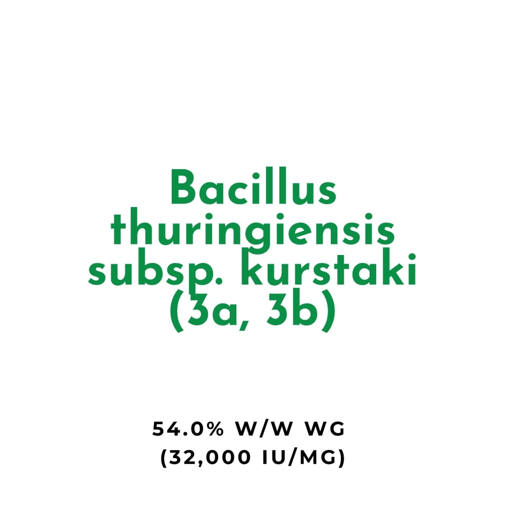 Bacillus thuringiensis subsp. kurstaki (3a, 3b) 54.0% w/w WG (32,000 IU/mg)