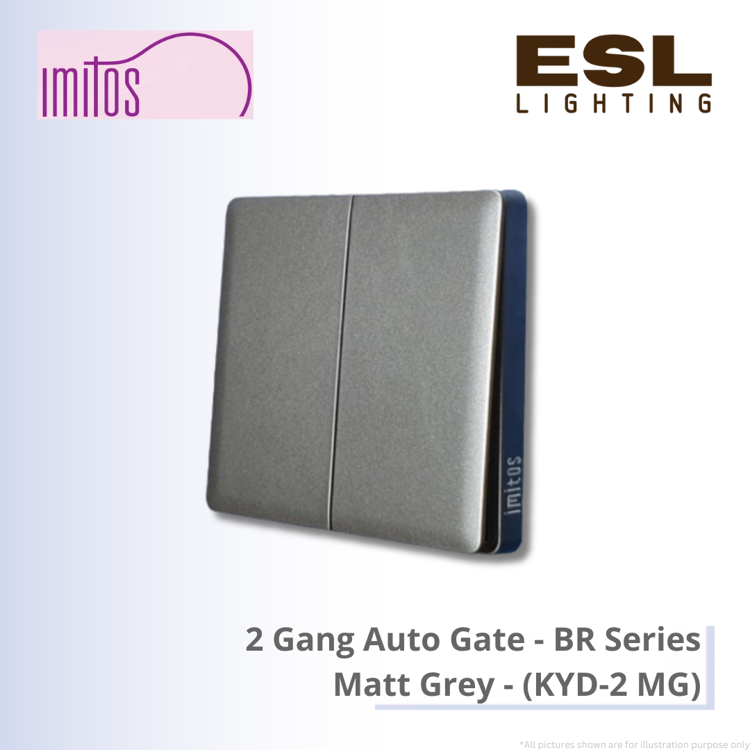 IMITOS 2 Gang Auto Gate (BR Series) Matt Grey - KYD-2 MG [SIRIM]