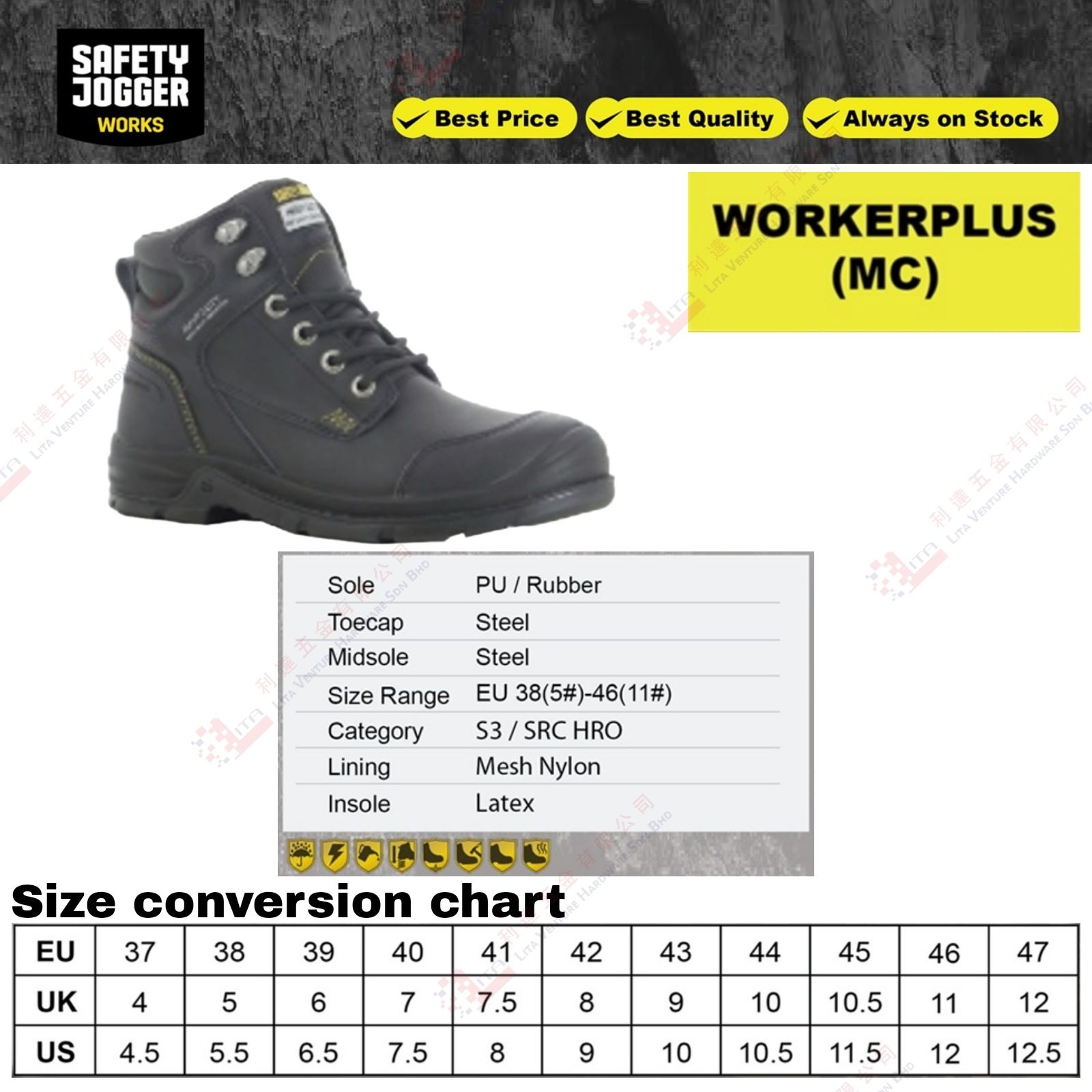 SAFETY JOGGER BRAND SAFETY SHOE - WORKERPLUS