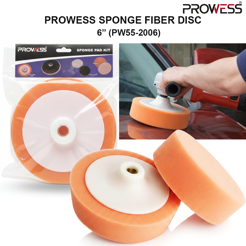 PROWESS SPONGE FIBER DISC 6" X M14 X 2.0MM | ABRASIVE CLEANING DISC | SURFACE PREPARATION & POLISHING ACCESSORY ( PW55-2006 )