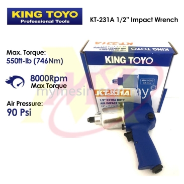 KING TOYO KT-231A ½” Extra Duty Air Impact Wrench With Twin Hammer / Impact Gun