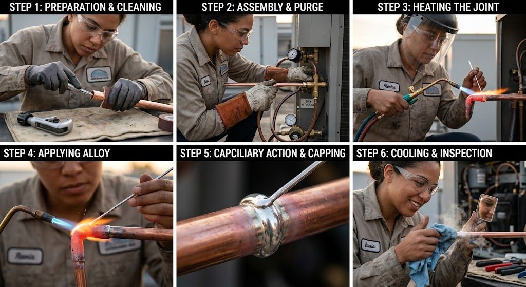 step by step refrigeration brazing