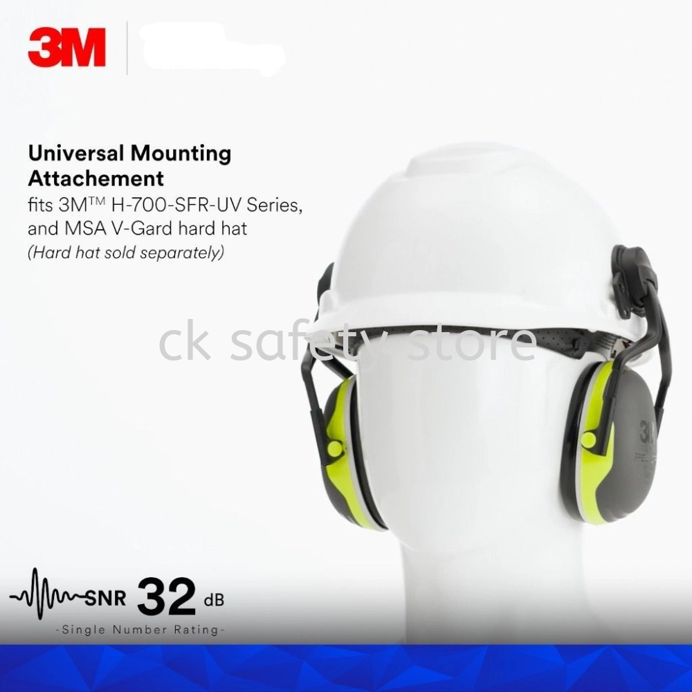 3M X4P5E PELTOR Premium Helmet Attached Electrically Insulated Earmuffs/ SNR 32 dB