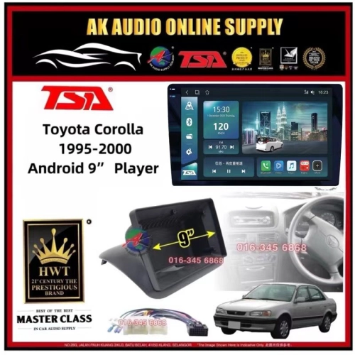 🆕1K Screen 2+32GB 4G 8-CORE🆕TSA Toyota Corolla AE111 1995 - 2020 Android 9'' inch CarPlay/DSP/BLU-RAY Car Player