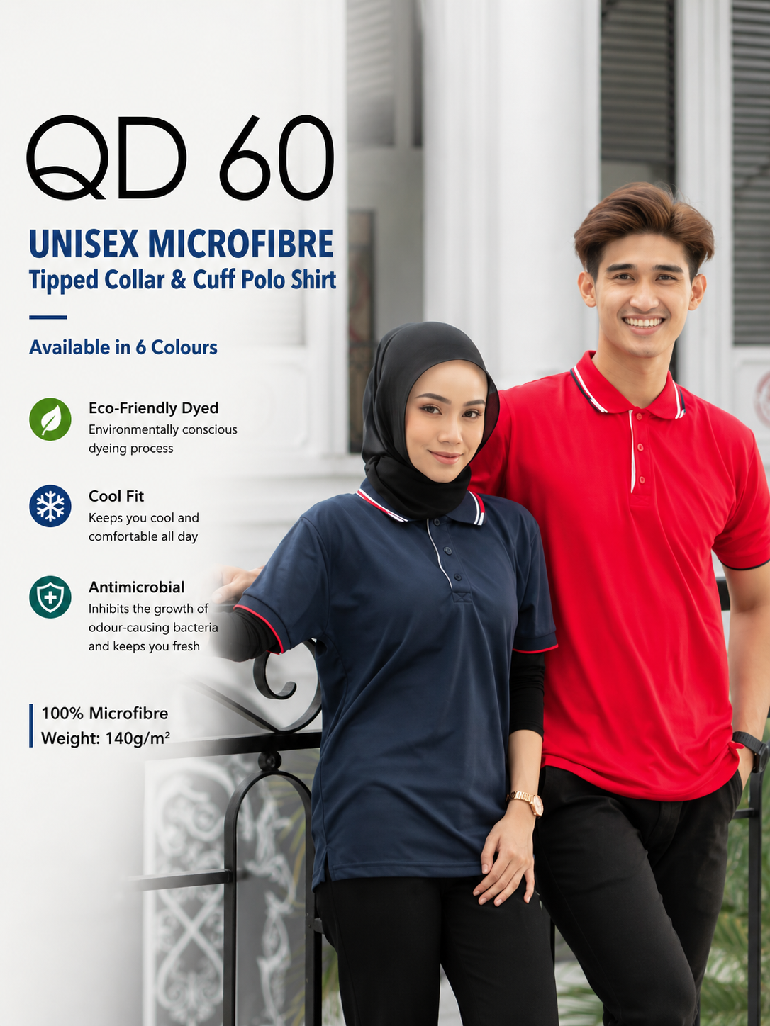 Microfibre Polo Shirt - QD60