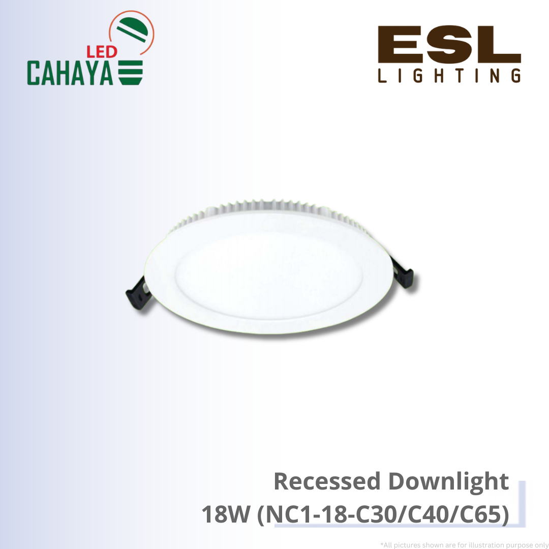 CAHAYA LED Recessed Downlight NC1 Series 18W - NC1-18-C30 NC1-18-C40 NC1-18-C65 LED Downlight Round White