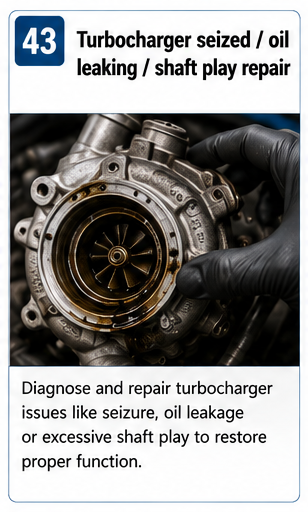 Turbocharger Seized Oil Leaking Shaft Play Repair