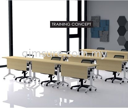 Foldable Flexible Training Table With I Leg And Rollers Office ...