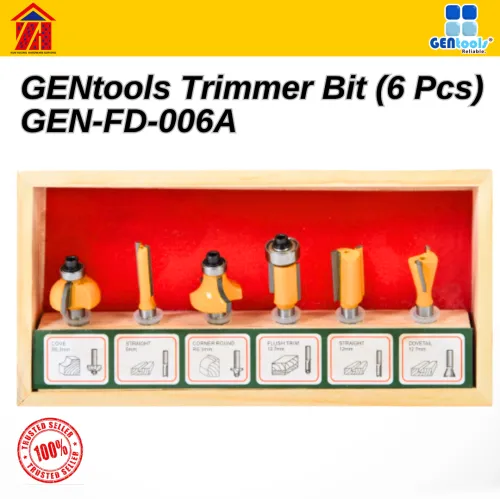 GENtools GENtools Trimmer Bit (6 Pcs) GEN-FD-006A