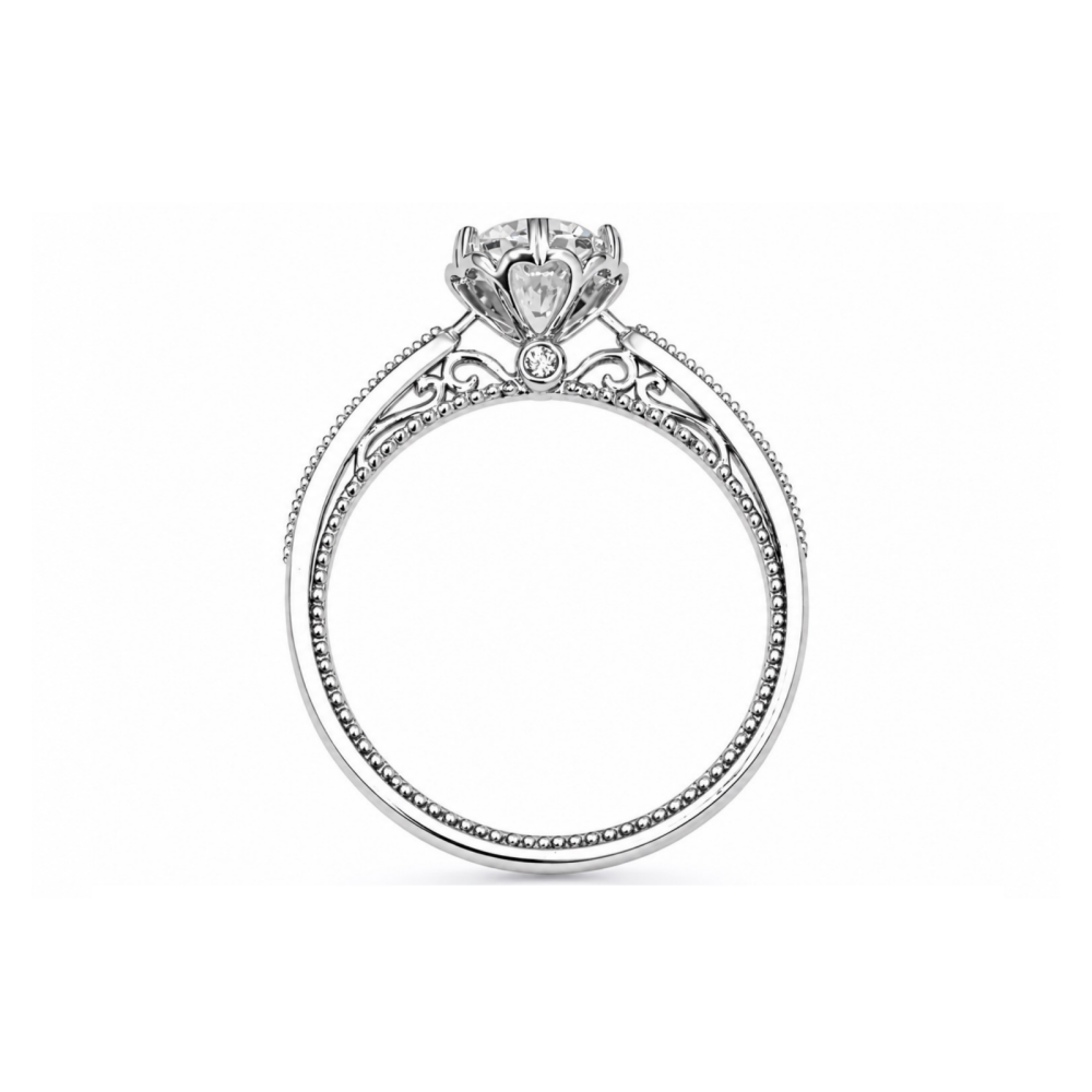 Roman & Co庐 Velissea Heritage Bloom Pav茅 Solitaire Engagement Ring