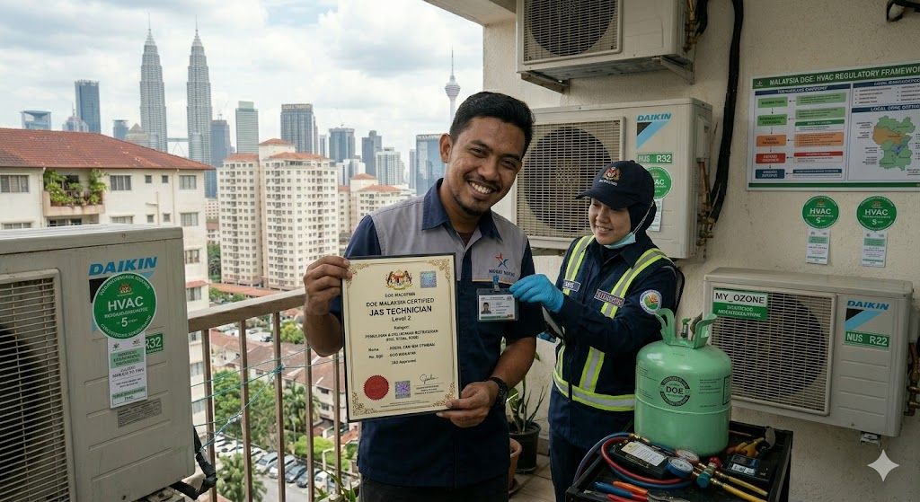 certified HVAC technician Malaysia refrigerant
