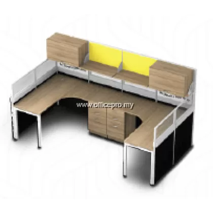 Workstation Office Cluster Of 2 Seater | Office Cubicle | Office Partition Malaysia IP60+30-SL-2 