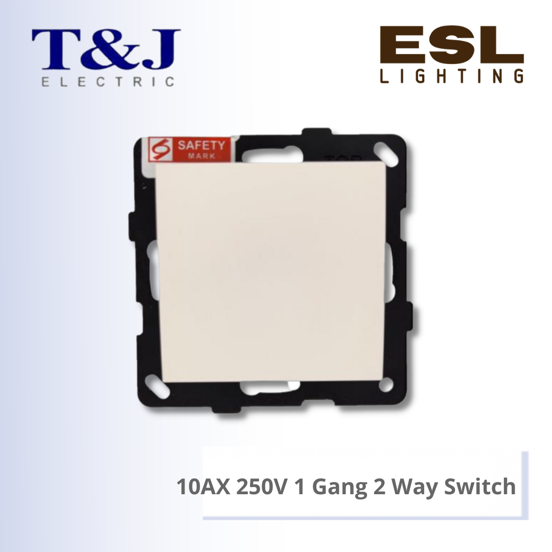 T&J LAVINA"95" SERIES 10AX 250V 1 Gang 2 Way Switch - JC271-2-W-LWH / JC271-2-W-LBL