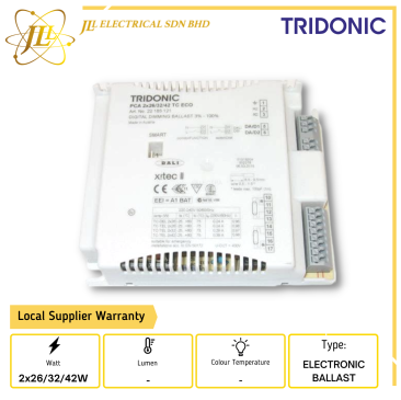 TRIDONIC PCA 2x26/32/42 TC ECO FOR PLC/PLT ECO DALI DIMMABLE ELECTRONIC BALLAST 22185121