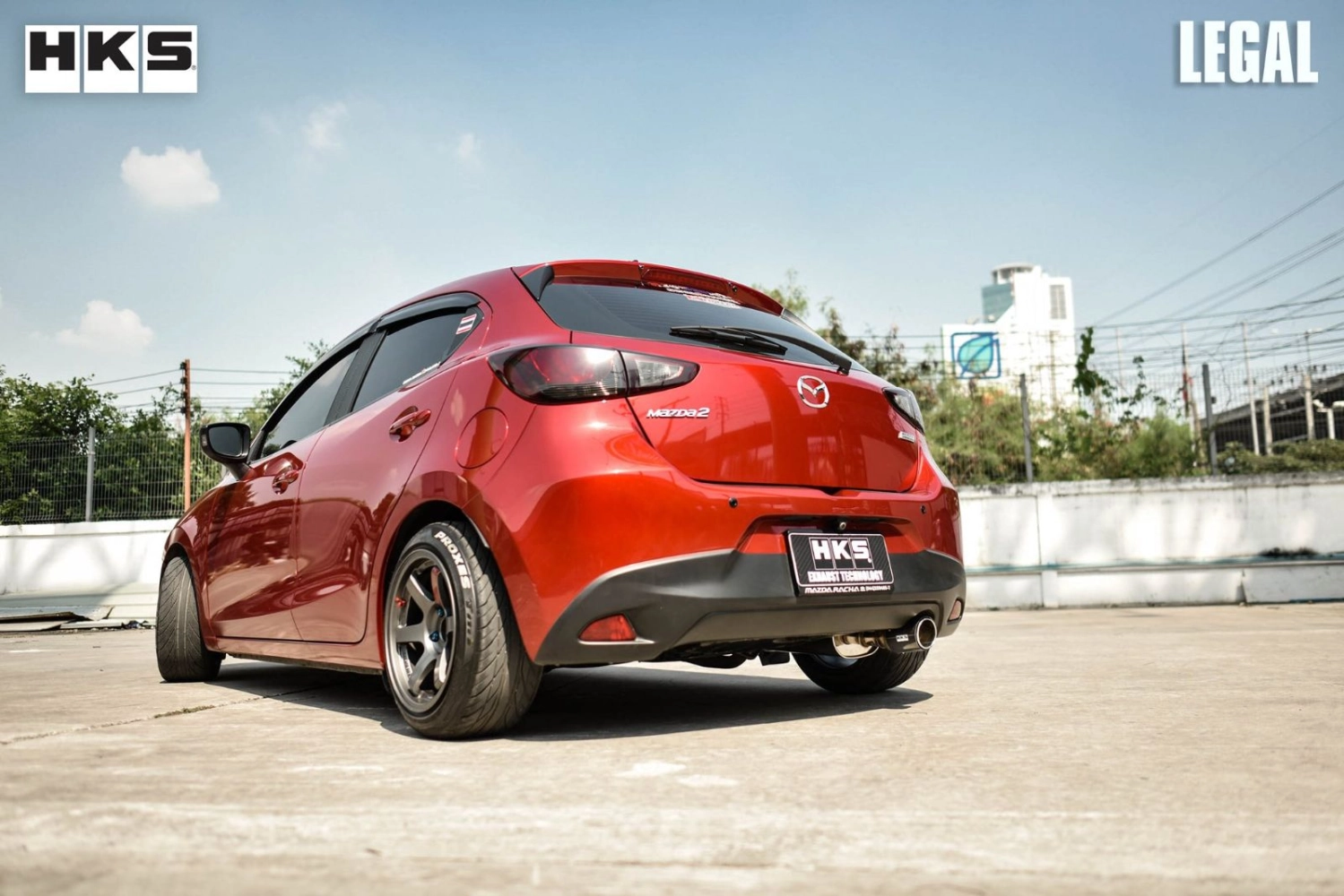 HKS LEGAL MAZDA 2 SKY HB DJ GASOLINE CARBON TAIL