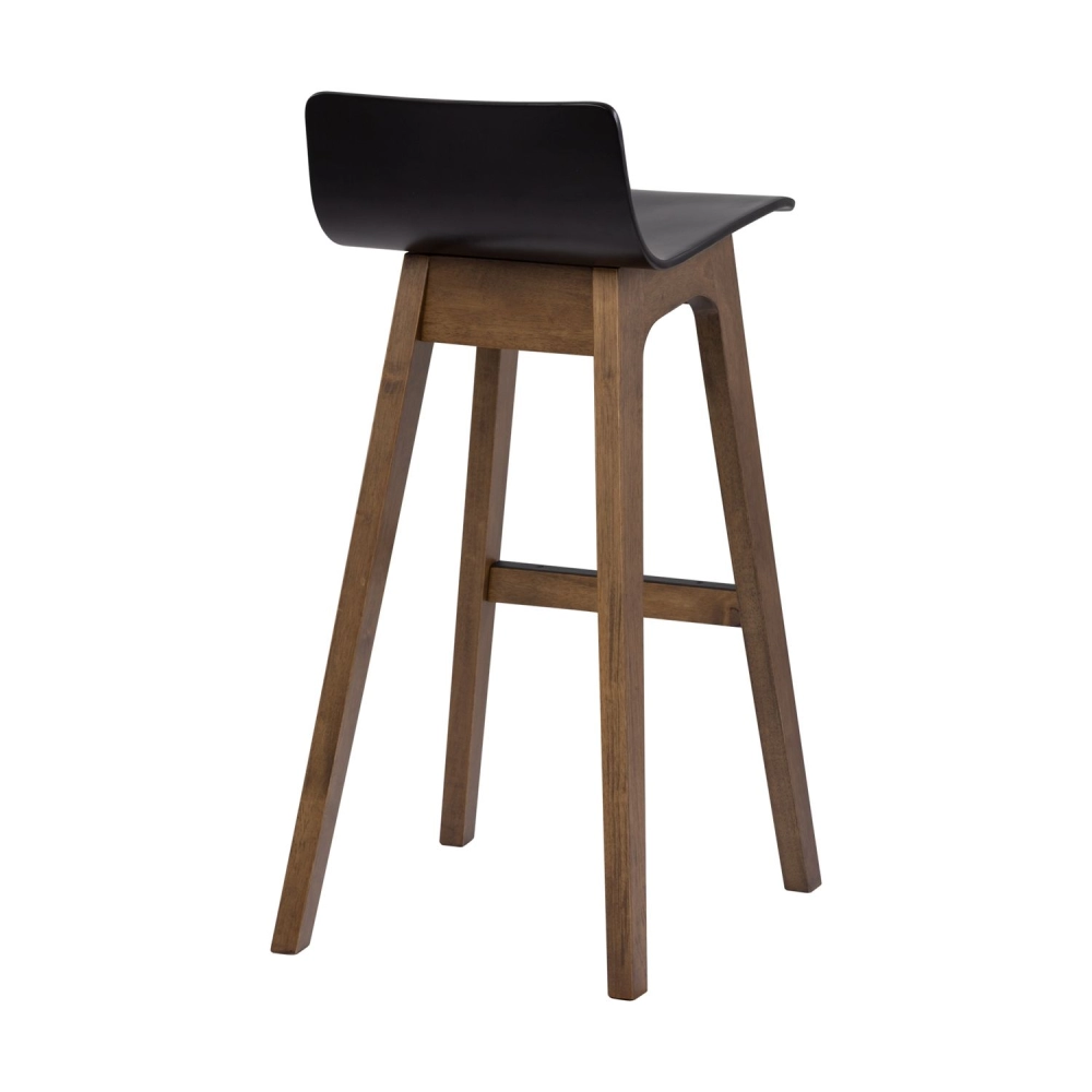 Ava Barstool - Walnut , Black (73cm Seat Height)