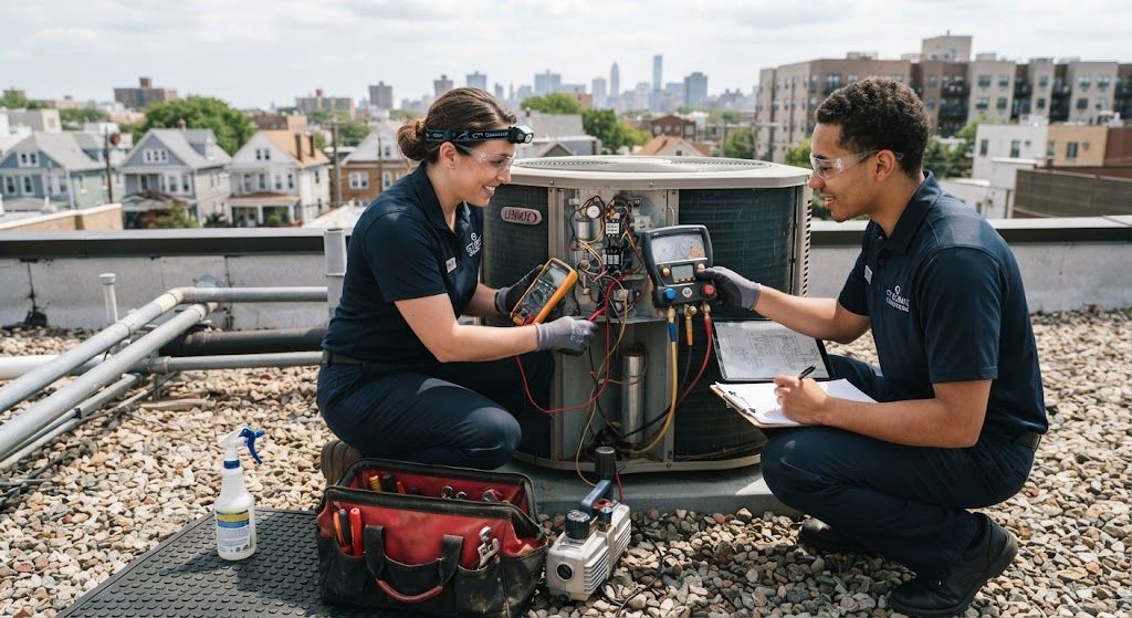 HVAC diagnostic and servicing techniques
