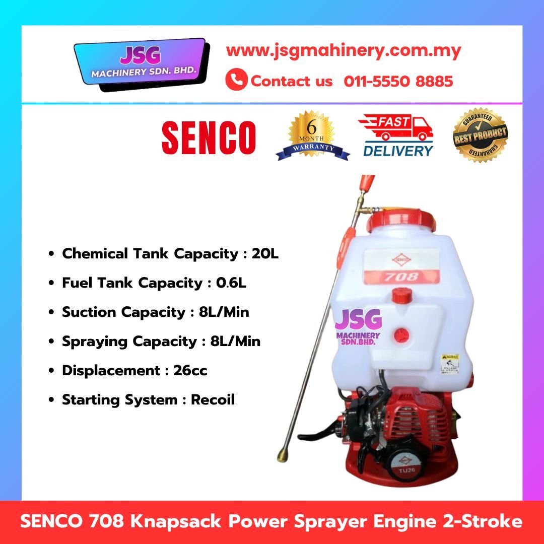 SENCO TU26 (708) Knapsack Power Sprayer – 2-Stroke Agricultural Mist Blower