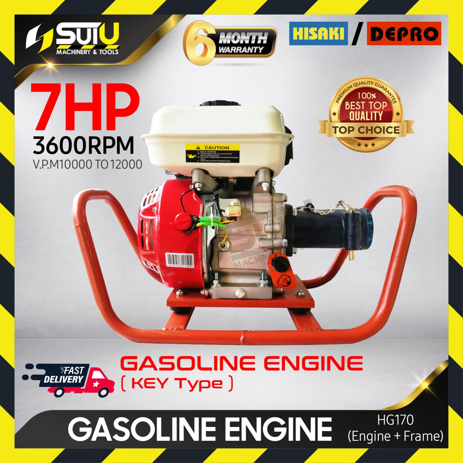 HISAKI / DEPRO HG170 Concrete Vibrator Gasoline Engine