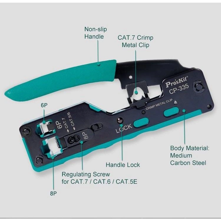 Pro'sKit CP-335 CAT.7 Modular Plug crimping Tool