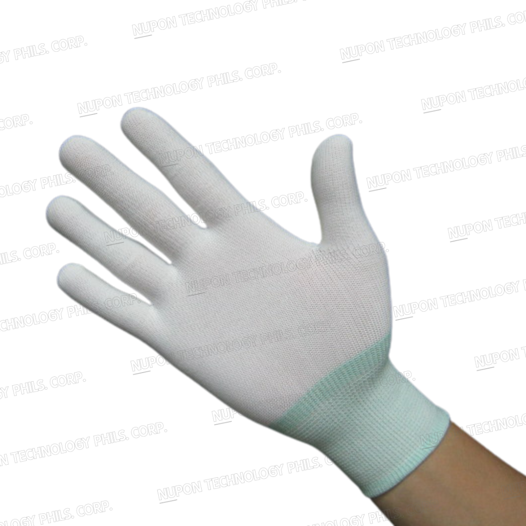 White Nylon Knitted  Gloves (without PU)