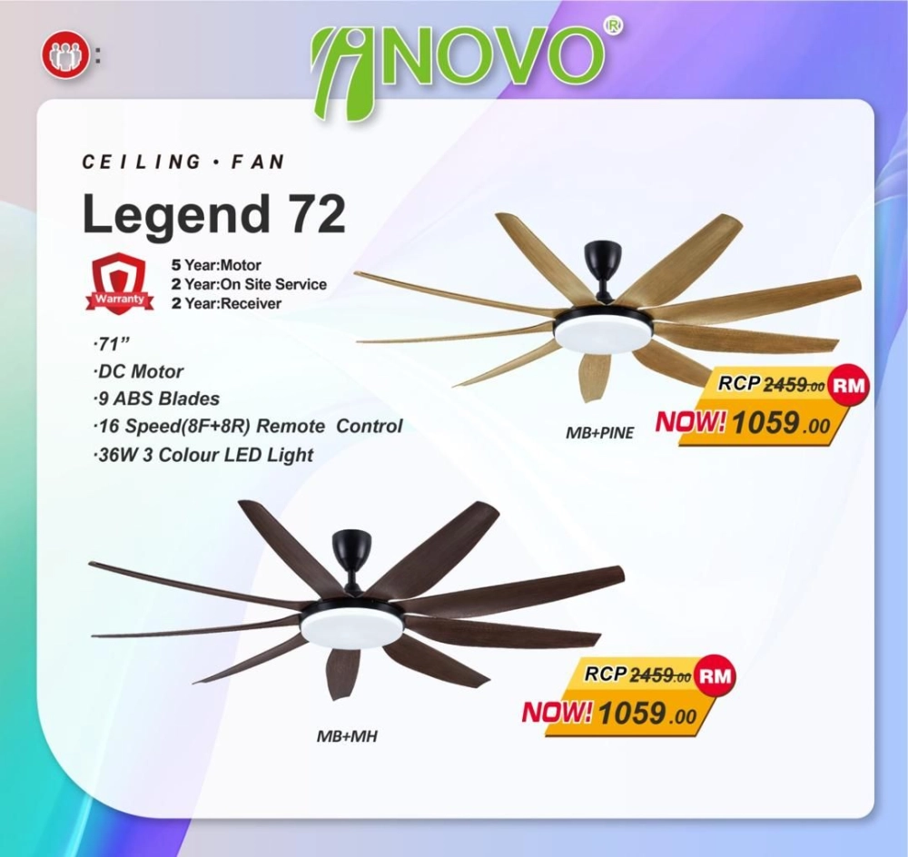 INOVO Ceiling Fan Legend 72